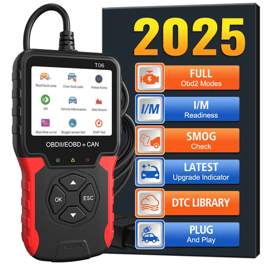 Battery Tester Auto Accessories Code Reader T06 Multi-language Support OBD2 Scanner Check Engine System Car Diagnostic Tool