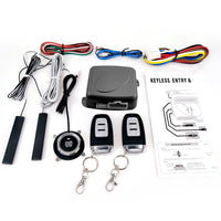 New 9Pcs Car SUV Switch Keyless Entry Engine Start Alarm System Push Button Remote Starter Stop Auto Anti-theft System