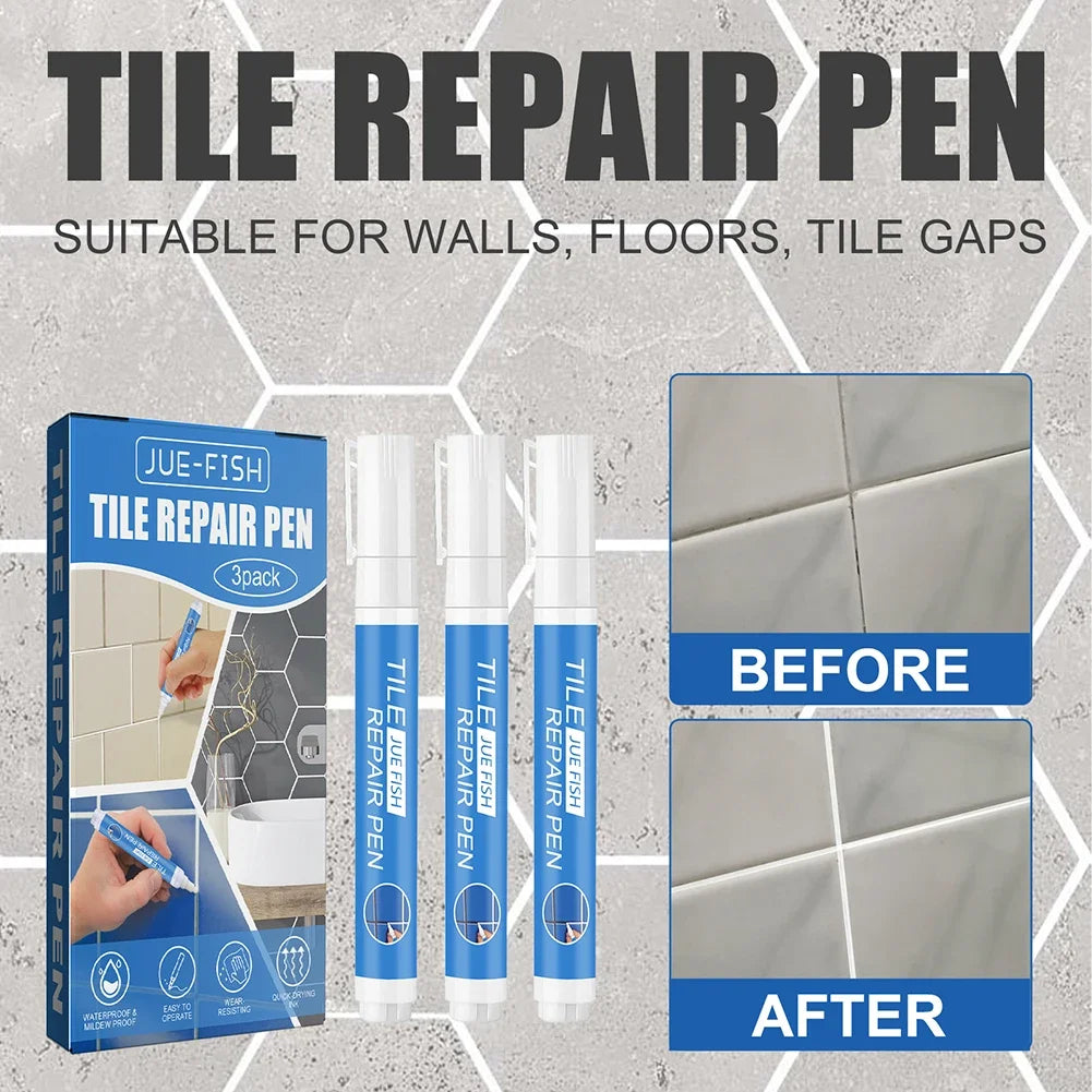 3/6pcs Waterproof White Wall Tile Marker Pen Grout Restorer Gap Repair for Bathroom Floor Seam Paint Filling Construction Tools