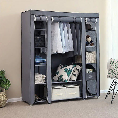 69" Portable Clothes Closet Wardrobe Storage Organizer with Non-Woven Fabric Quick and Easy to Assemble Extra Strong and Durable