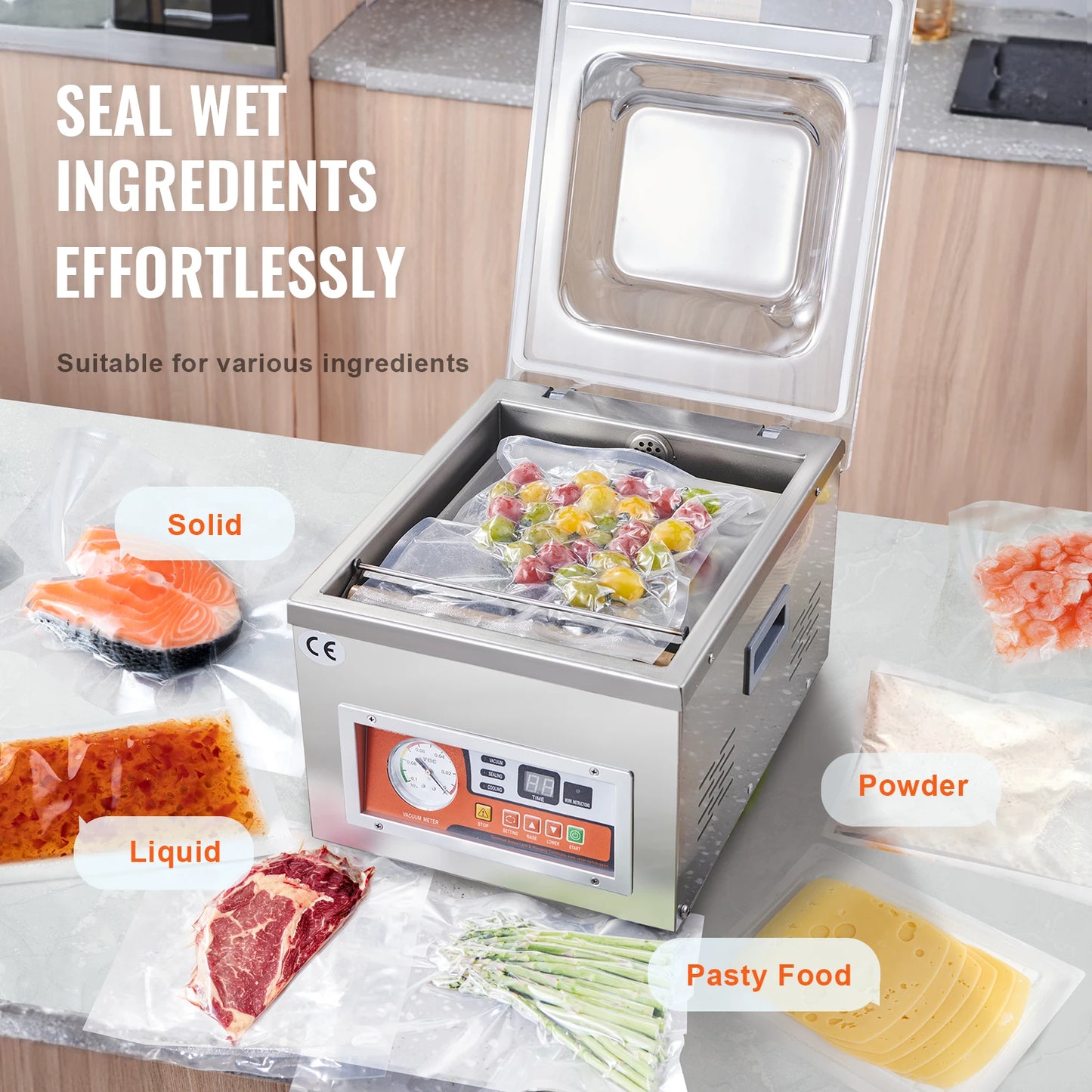 VEVOR DZ-260A Professional Chamber Vacuum Sealer - 15.7 Inch Sealing Length