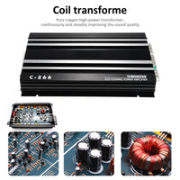 12V High power Car Power Amplifier 4 Channel Audio Speaker Cars Audio Stereo Surround Passive Subwoofer Audio Player