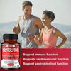 Berberine supplement alongside active couple outdoors supporting immune and cardiovascular health, with turmeric and cinnamon.