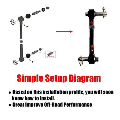 Front Sway Bar Links Disconnects For Jeep Wrangler JK JKS 2/4 Doors 2007-2018 Adjustable Quick Disconnect Parts 2.5-6" Lifts 