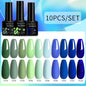 LILYCUTE 10PCS/Set Набір гель-лаків для нігтів Рожевий фіолетовий гель для нігтів Напівперманентний УФ світлодіодний лак Nail Art Design Soak Off Набір гелів для нігтів