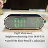 Rechargeable Digital Alarm Clock TEMP Date Week 2 Alarms Night Mode Snooze 12/24H Anti-disturb Voice Control LED Mirror Clock