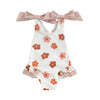 2024-01-17 Lioraitiin Toddler Baby Girl  Swimsuit Floral Romper Baby Beach Swimwear Swimming Ruffle Summer Bathing Suit Sunset