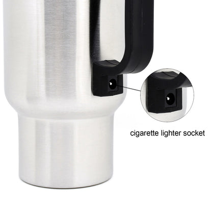 12V 450ml Electric Heating Car Kettle Water Coffee Milk Thermal Mug Camping Travel Kettle Stainless Steel Vehicle Heating Cup