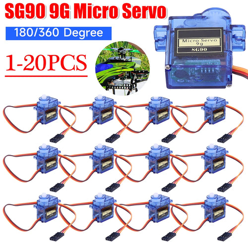 SG90 9G Micro Servo Motor for For RC Car Toy Airplane 180/360° Fixed Wing Micro Servo Motor for RC Helicopter Aircraft Airplane