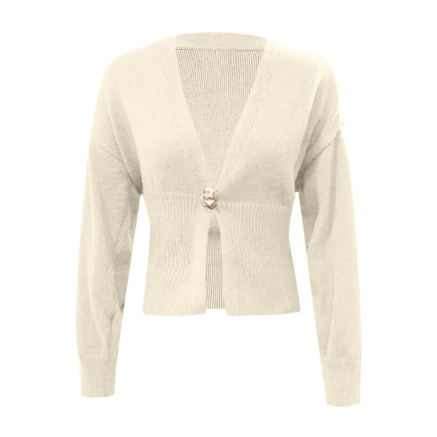 Elegant Deep V Neck Cardigan Sweaters For Women Trendy Golden Button Lightweight Sweater Pullover Women Women Pullover Sweaters