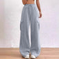 Women'S Autumn/Winter Sweatpants High Waisted Loose Wide Leg Pants Street Style Casual Workout Joggers Straight Crotch Trousers