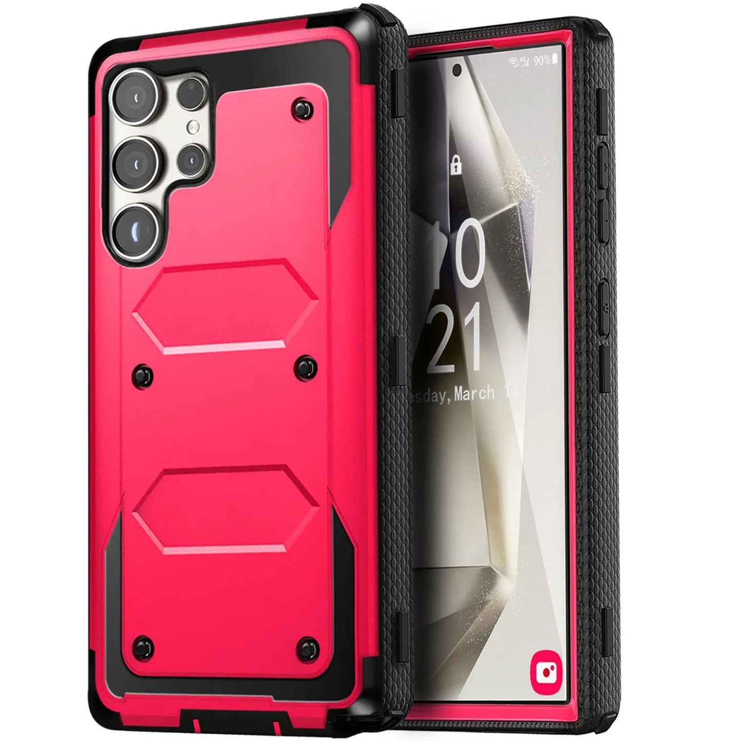 For Samsung Galaxy S24/S24+/S24 Plus/S24 Ultra 5G Phone Case Shockproof Protective Heavy Duty Rugged Hybrid Cover Rose