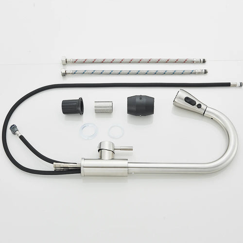 Kitchen Faucet Brushed Nickel Hot and Cold Water Faucet Kitchen Sink Faucet Pull-out Sprayer For Kitchen Sink Faucet