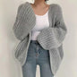 Vintage Women Cardigan Sweater Harajuku Lantern Sleeve Casual Korean Simple Fall Streetwear Tops Coat Chic Lazy Wind Sweater