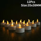 12/24Pcs Flickering LED Candles With/without Remote Electric Flameless Tealights For Valentine's Day Create Warm Ambiance Decor