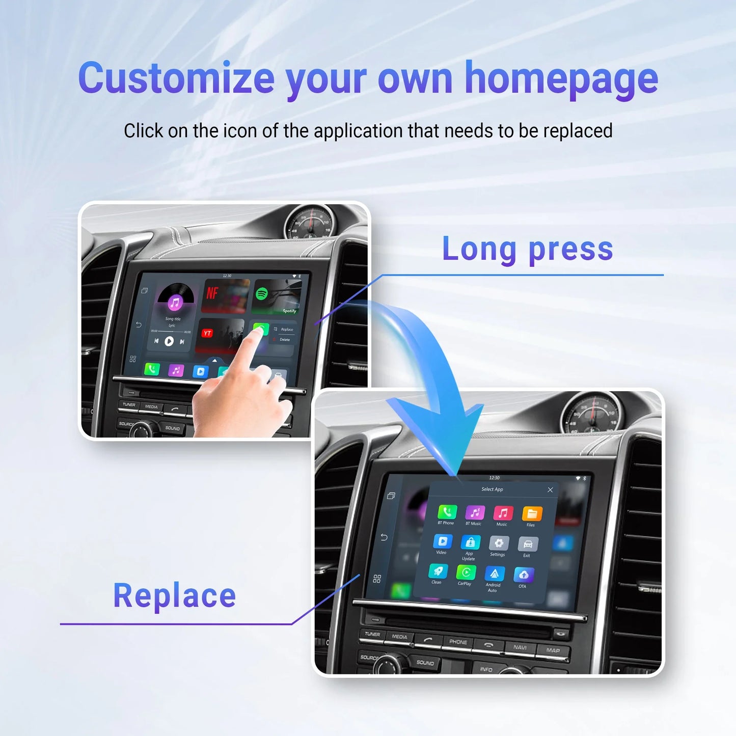 OTTOCAST Play2Video Pro - Wireless CarPlay Android Auto Adapter with Streaming