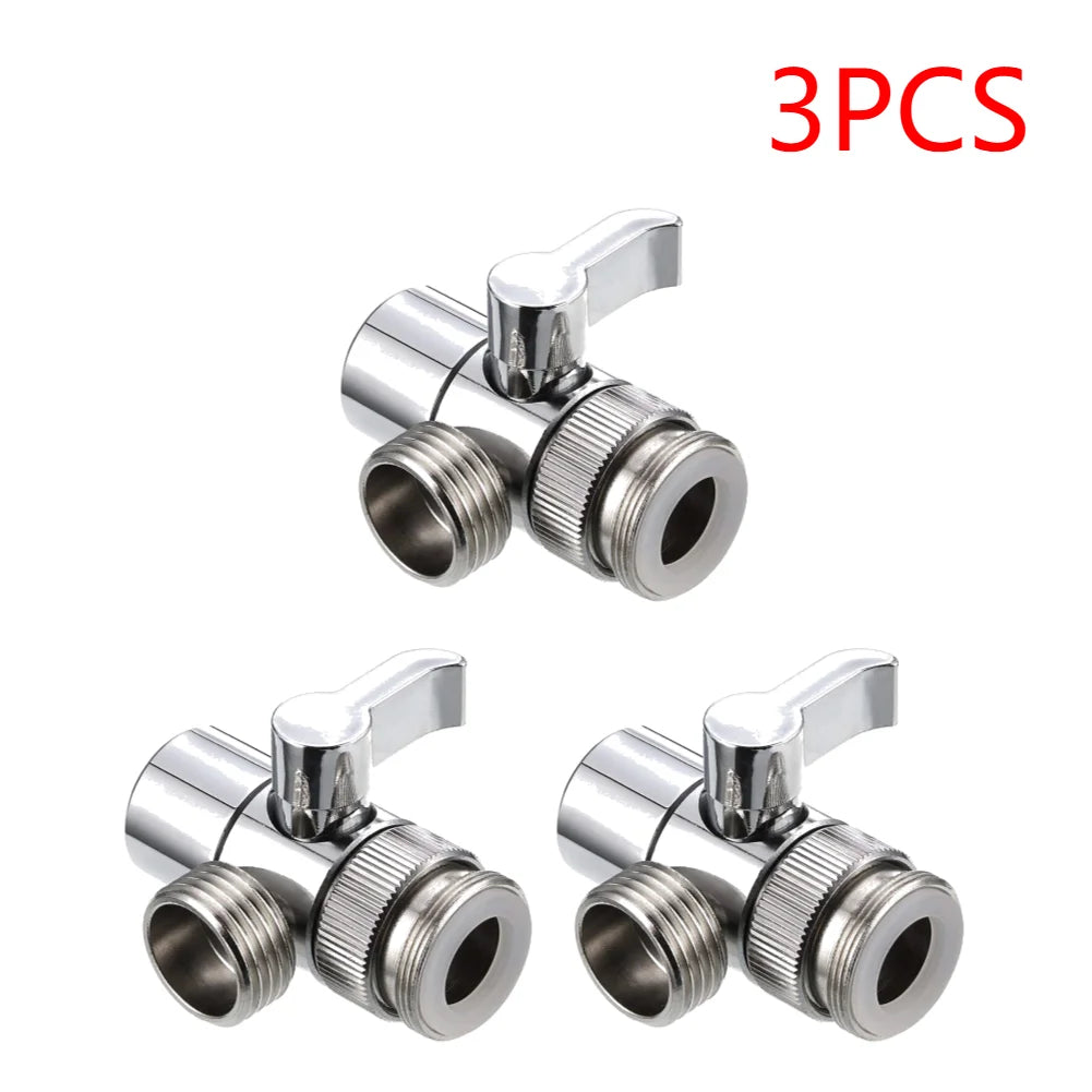 1-3PCS 3 Way Sink Splitter Diverter Valve Leak-Proof Faucet Connector Splitter Copper Faucets Water Separator Easy-to-Install fo
