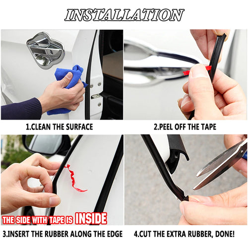 5M/16FT U Type Universal Car Door Edge Guards Trim Styling Moulding Protection Strip Anti Scratch Collision Protector Vehicle