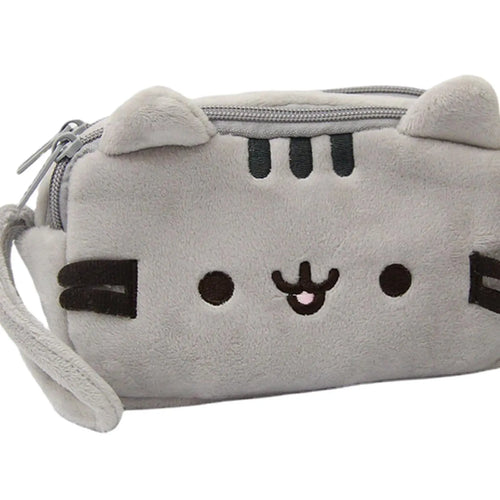 Plush Pencil Case Portable Pen Case Storage Pouch Purse Multipurpose Pencil Bag Cosmetic Bag Adorable Cat Pen Bag for Boys Girls