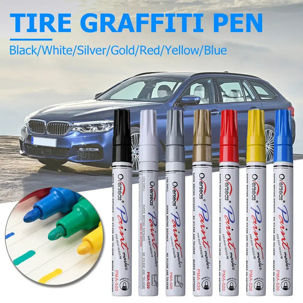 Oily Painting Pen Auto Rubber Tyre Polishes Paint Cleaner Car Wheel Tire Metal Permanent Marker Graffiti Touch Scratch Wet Wax