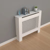 Wood Radiator Cover Cabinet White Horizontal Slat Heater Covers Modern Tall Radiator Shelf