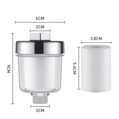 Household Water Filter Filtered Shower Head Transparent 5 Micron PP Cotton Filter 3.5x2.4in for Improving Skin Hair Nails Health