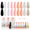 JR 9pcs 15ml gel nail polish set Including Red Pink Nude Gel Polish Kit UV LED Soak Off Polish Home DIY top coat base coat gifts