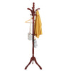 Wooden Coat Rack Stand Height Adjustable Hall Tree Entryway Clothes Rail