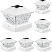 4/6/8/12 Pack 2 Mode Bright Solar Post Lights, Solar Powered Deck Lights for 4x4 4.5x4.5 5x5 Posts in Garden Decor, White