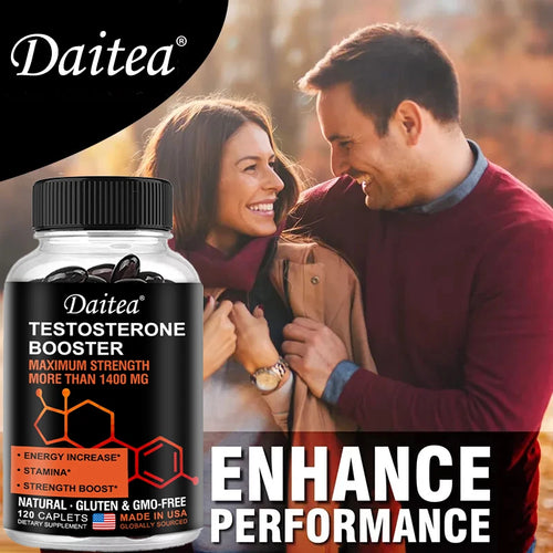 Men's Energy Supplement, Maximum Strength 1400 mg, Improved Energy, Stamina & Stamina, Focus, Muscle Mass, 60/120 Capsules