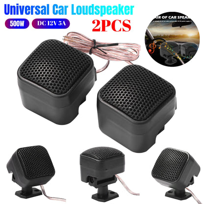 2PCS 500W Car Tweeter Speaker DC 12V 5A Mini Car Tweeter Speaker Universal Car Speaker High Efficiency for Car Audio System