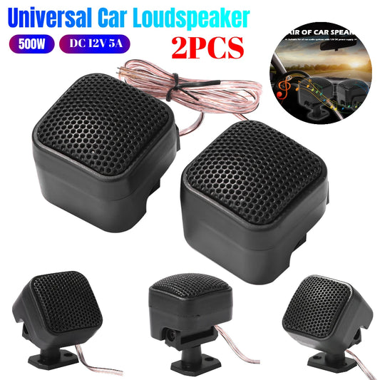 2PCS 500W Car Tweeter Speaker DC 12V 5A Mini Car Tweeter Speaker Universal Car Speaker High Efficiency for Car Audio System