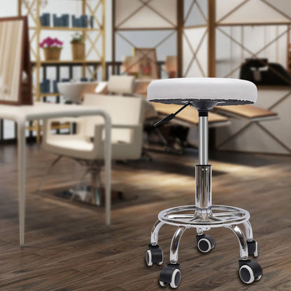 Hydraulic Rolling Stool Bar Seat Rolling Chair Height Adjustable Salon Stool Seat for Hair Beauty, Spa Salon Waiting Stool Seat