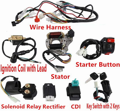 125cc Motor Engine, 3-Speed Gear System with Forward, Neutral, Reverse, CDI Ignition for ATVs, Dirt Bikes, and Go Karts