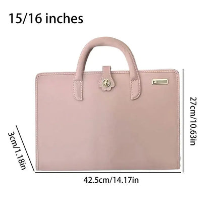 PU Laptop Sleeve Pink PU Leather Laptop Bag With Handle Waterproof Notebook Carrying Case Computer Accessory For Work Travel