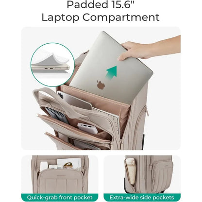 Underseat Carry on Luggage with Wheels, 16-inch Under Seat Luggage, Lightweight Travel Luggage Travel Suitcase for Women