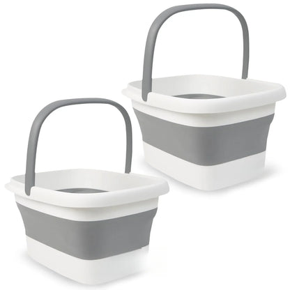 2 Pack Foldable Foot Bath Basin, Collapsible Foot Soak Tub, Multifunction Plastic Basin with Handles,Foot Tub for Soaking Feet