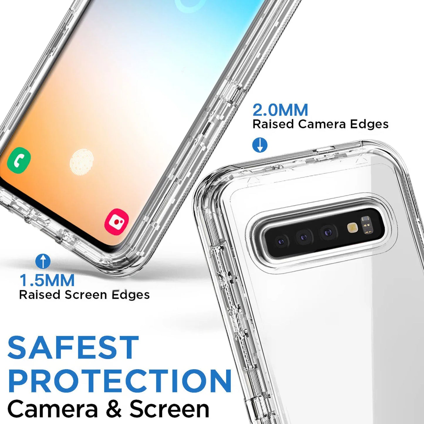 For Samsung Galaxy S10/S10 Plus/S10+/S10e Phone Case Hybrid Rugged Shockproof Protective Heavy Duty Transparent Clear Cover