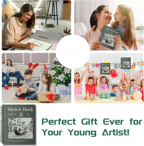 9 x 12 Sketchbook, 68 lb/100g SM Sketchbook 100 spiral-bound acid-free drawing paper with hard cover art paper