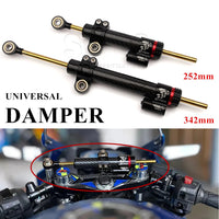 Motorcycle  Adjustable Damper Steering Stabiliz 252mm 342mm steering stabilizer for Honda Kawasaki Yamaha Carbon fiber texture EzBuyCo
