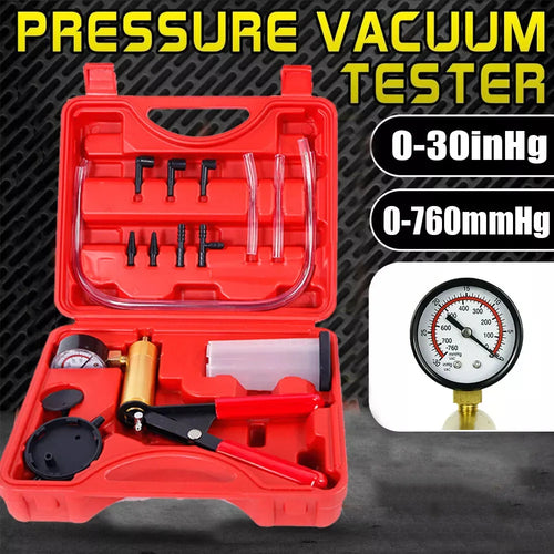 Manual Brake Bleeder Vacuum Pump Kit Automotive Fluid Tester with Gauge Adapters Test Tools Kit for Car Truck Van