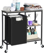 Pull-Out Laundry Basket with Shelf and  three Shelf,Laundry Basket Organizer Section with Removable Laundry Bags for clothes