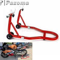 Red Steel Motorcycle Stand Paddock Lift Front Wheel Support Frame For Honda Suzuki Yamaha Kawasaki BMW Dual Sport Street Bikes