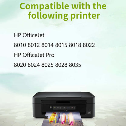 4Pack Ink Cartridge Compatible with HP OfficeJet 8010 8012 8014 8015 8018 Series
