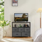 JHK Shoe Cabinet Dresser With 5 Fabric Drawers Toy Storage TV Stand Multilayer Shoe Rack Space Saving Cabinet Of Home Furniture