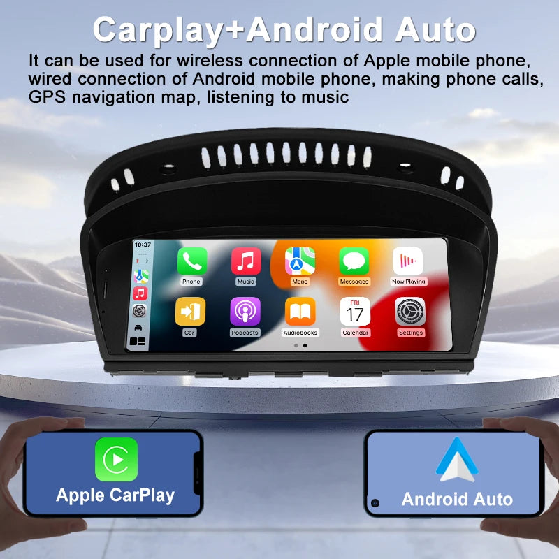 8.8"Touch Screen Display For BMW 3/5 Series E60 E61 E90 E91 CCC CIC 2005-2012Wireless Carplay Android Auto Car Multimedia Player