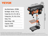 VEVOR Tabletop Drill Press 3.2 Amp 120V 5-Speed Settings 10'' Swing, Comes with Laser Pointer & Illumination Light for Wood Work