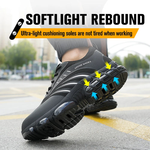 Breathable, lightweight and comfortable anti-smash and anti-puncture safety shoes