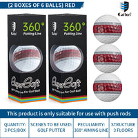 Caiton 6/3pcs golf ball, three-layer PU putter ball, 360° aiming line putter ball, making your putt more accurate and stable