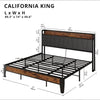 LIKIMIO Twin/Twin XL/Full/Queen/King/California King Bed Frames, Storage Headboard with Charging Station, No Box Spring Needed